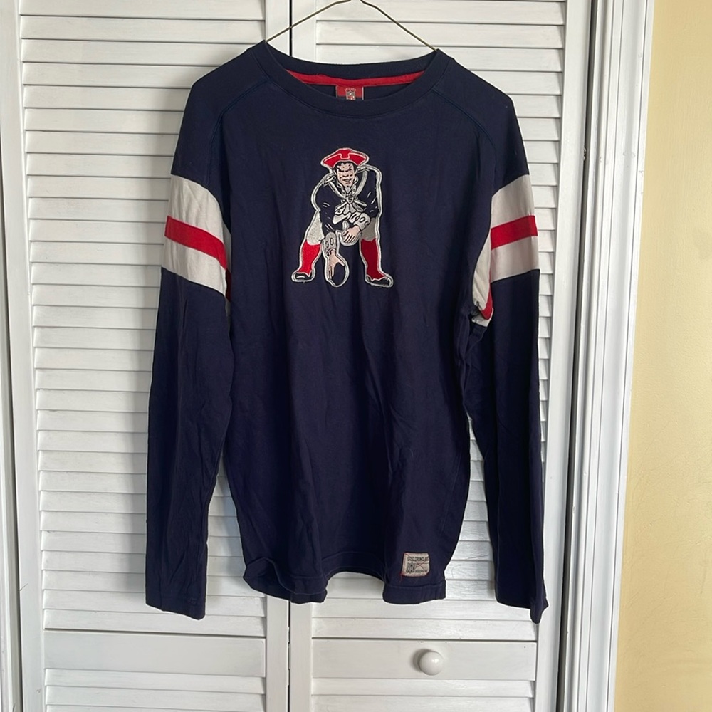 Reebok Gridiron NEW ENGLAND PATRIOTS "Pat the Patriot" XL Long Sleeve VINTAGE